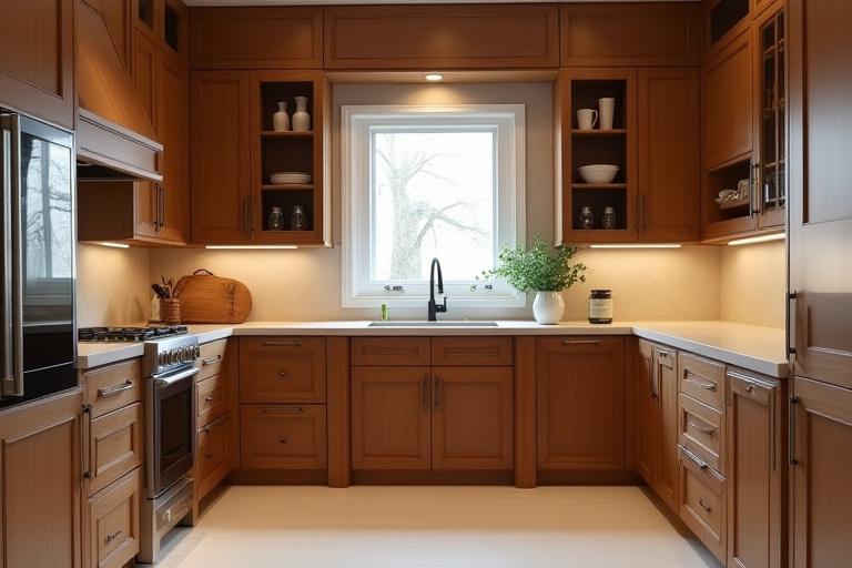 Luxurious bespoke kitchen cabinetry with intricate details and custom storage solutions.